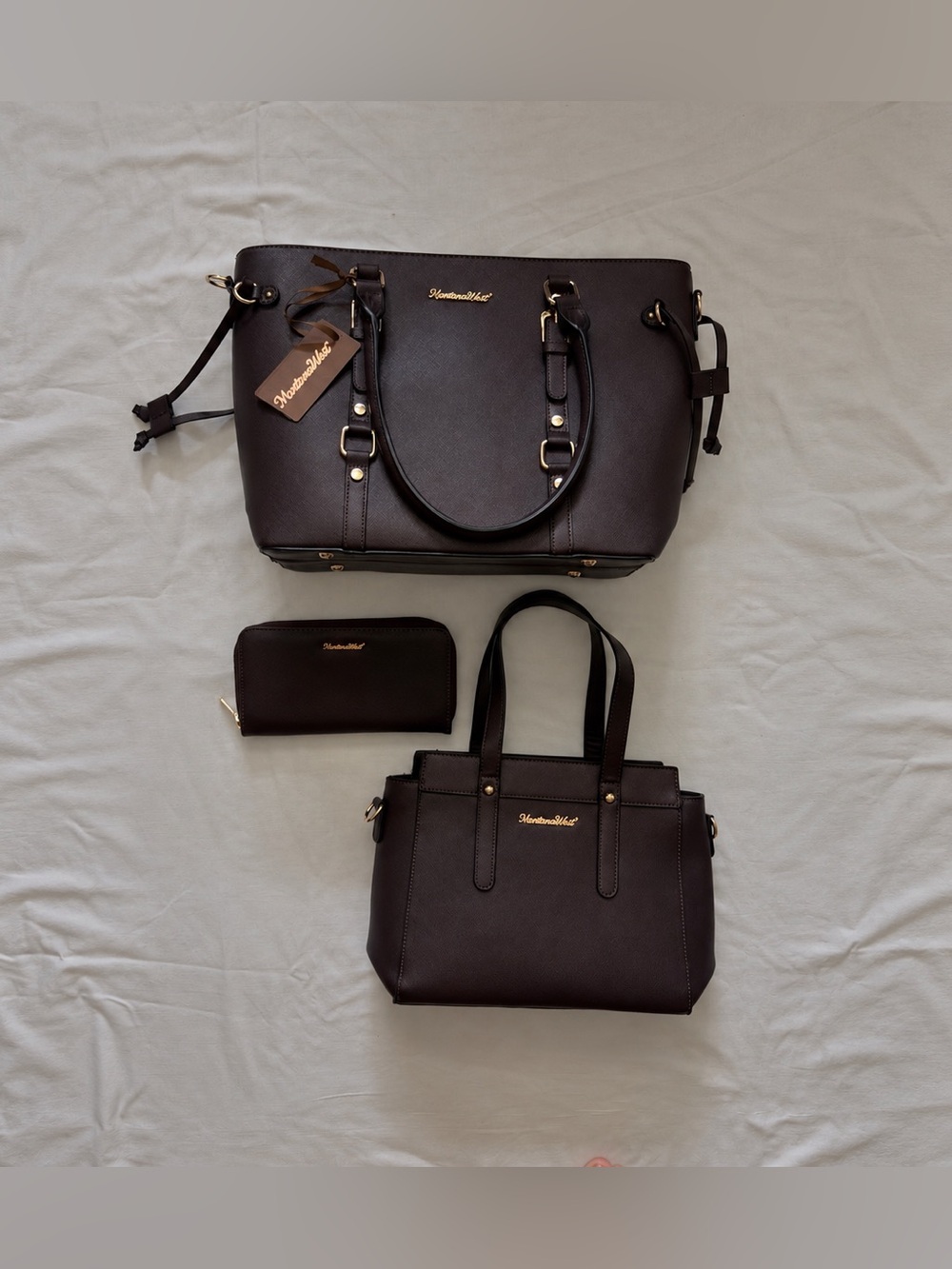 Montana West 3-piece purse set | chocolate brown | NEW WITH TAGS